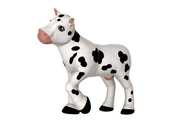 Fototapeta na wymiar 3D Rendering Cow on White