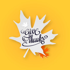 Happy thanksgiving day greeting card with hand lettering