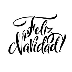 Merry Christmas Calligraphy. Greeting Card Black Typography on White Background.