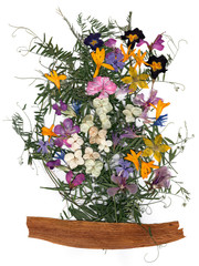 application bouquet of dry  flowers