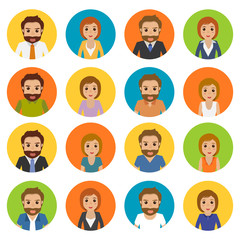 set of people character business office style