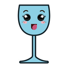wine drink kawaii style vector illustration design