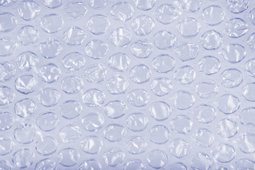 Blue bubble wrap packing