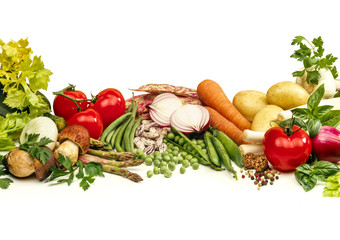 mix of vegetables on a white table
