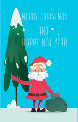 christmas card with santa claus - 126282233