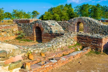 Papier Peint photo Rudnes Roman ruins of Histria citadel in commune of Istria, Dobrogea landmark, Romania