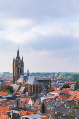 Fototapeta premium The view of gothic cathedral in Delft, Holland
