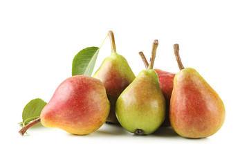 Ripe pears isolated on a white