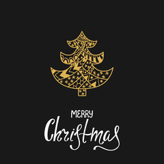 Hand written lettering with ornamental fir