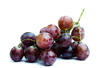 The big purple grapes on a white background.