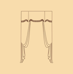 curtains. interior textiles.   interior decoration textiles sket