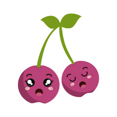 fresh fruit kawaii style vector illustration design