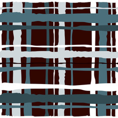 Abstract grunge lines vector seamless pattern. Scotch texture. Plaid material. Tablecloth illustration.