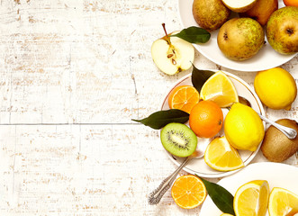 Colorful background with citrus fruits.