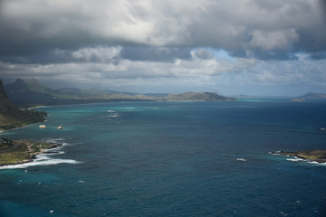 View from the top of a mountain overlooking the Islands