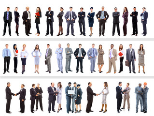 Set of business people isolated on white