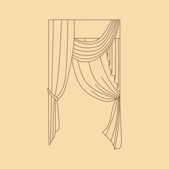 curtains. interior textiles.   interior decoration textiles sket