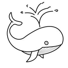 Whale ,Hand drawn sketch by illustration with whale. Mammal in t