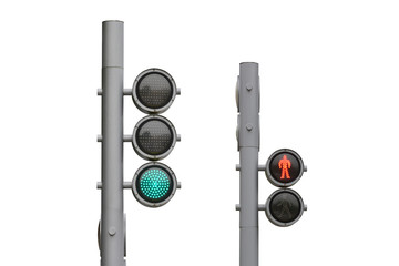 street traffic light isolated on white background