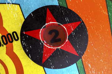 Number 2 star decal light on pinball machine