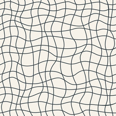 Abstract waved lines vector seamless pattern. Plaid material