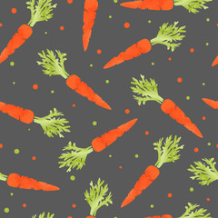 Panele Szklane Podświetlane  Wzór z akwarela marchewki na zmrok. Tło wektor żywności ekologicznej.