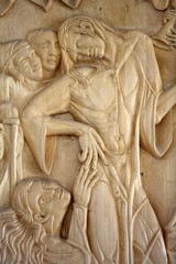 Fototapeta na wymiar Jésus-. Saint Peter's Basilica in Capernaum. Israël.