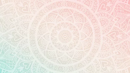 Papier peint photo Style bohème Papier peint dégradé de rêve avec motif mandala. Fond de vecteur pour le yoga, affiche de méditation.  © tanyabosyk