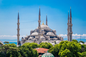 The Sultan Ahmet Mosque (Blue Mosque) - a historic mosque in Istanbul, Turkey