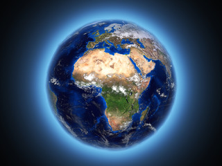 Fototapeta premium planet Earth shines in space 3d render