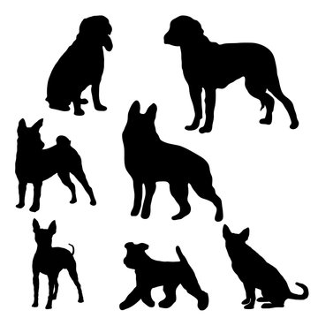 Collection of dog silhouettes