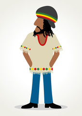 Rastafarian with dreadlocks hairstyle