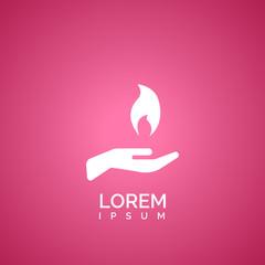 Fototapeta premium Hand fire icon
