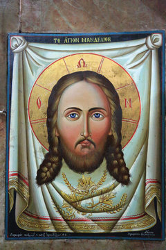 The Mandylion or The Holy Face.  Tomb of the Virgin Mary (Church of the Assumption). Isra&euml;l.
