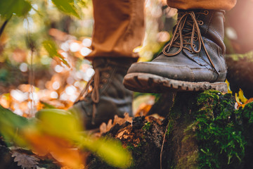 Hikers muddy boots