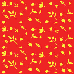 berries. leaves. print with floral motifs.