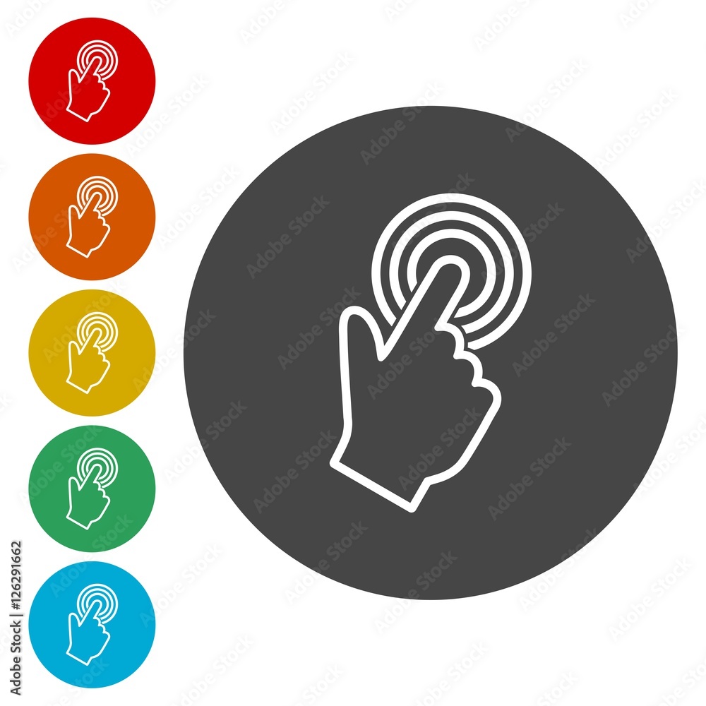 Poster computer hand cursor icons set
