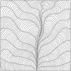 Black and white stripes. Wavy vector illustration Hand-drawn doodles in doodle style. Optical design.Coloring page book for adults and children.