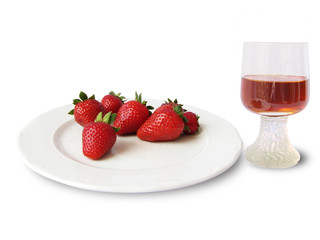 Strawberries and wine