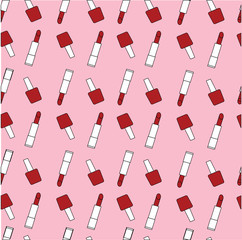 Obraz premium red nail polish. red lipstick. print of lipstick and nail polish