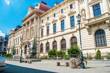 National Bank of Romania on Lipscani Street in historic center of Bucharest