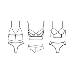  drawn vector. Lingerie. underwear. panties. bra. bustiers.
