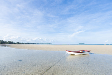 small boat on the beach