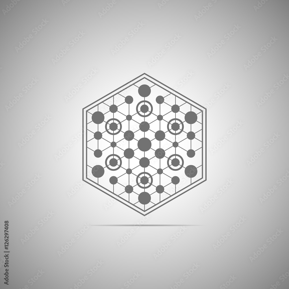 Poster abstract technology element. communication element. science. hexagon element.