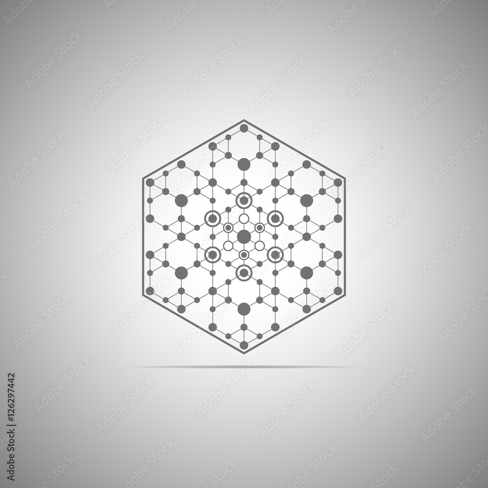 Aufkleber abstract technology element. communication element. science. hexagon element.