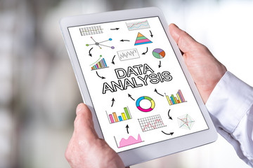 Data analysis concept on a tablet