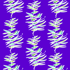 Fototapeta na wymiar Bright leaves, abstraction fantasy. Vector seamless pattern.