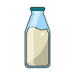 Milk bottle icon. Organic healthy food fresh and natural theme. Isolated design. Vector illustration
