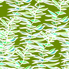 Bright leaves, abstraction fantasy. Vector seamless pattern.