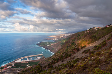 Beautiful panoramic view of a cozy Garachico town, Tenerife, Canary Islands, Spain